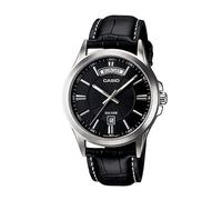Casio MTP-1381L-1A | Orologio classico in pelle con quadrante nero da uomo | ...