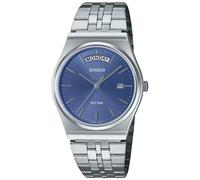 Casio MTP-B146D-2AV Orologio analogico da uomo vintage in acciaio inossidabile con quadrante blu giorno data, Argento, Casual