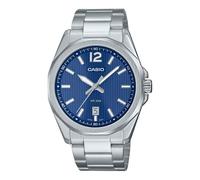 Casio MTP-E725D-2AV Orologio analogico da uomo quadrante blu cinturino | Resistente all'acqua fino a 50 m, display della data, cinturino in acciaio inox