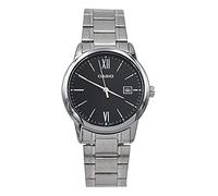 Casio MTP-V002D-1B3 Men's Standard Analog Stainless Steel Date Roman Black Dial Watch