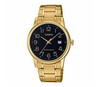 Casio MTP-V002G-1BUDF Men's Gold-Tone Analog Watch - Black Dial