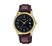 CASIO MTP-V002GL-1BUDF OROLOGIO UOMO PELLE MARRONE DATA DORATO 38mm SOTTOCOSTO