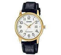 CASIO MTP-V002GL-7B2UDF OROLOGIO UOMO PELLE NERO DATA DORATO 38mm SOTTOCOSTO