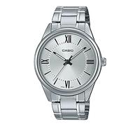 Casio MTP-V005D-7B5 Orologio analogico da uomo in acciaio inossidabile con quadrante romano argentato, Bracciale