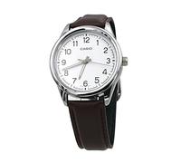 Casio MTP-V005L-7B4 Men's Brown Leather Band White Numbers Dial Casual Analog Watch