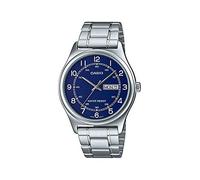 Casio MTP-V006D-2B Men's Stainless Steel Easy Reader Blue Dial Day Date Analog Dress Watch