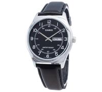 Casio MTP-V006L-1B2 Quadrante Nero Giorno/Data 30M Orologio Uomo 38mm Steel