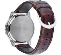 Casio MTP-V006L-7C Orologio analogico da uomo con cinturino in pelle 24 ore, quadrante con indici argentati, giorno e data, 3 lancette, Argento, Casual