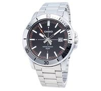 Casio MTP-VD01D-1E2V Orologio sportivo analogico da uomo in acciaio inossidabile con quadrante nero