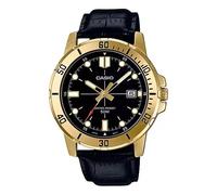 Casio MTP-VD01GL-1EVUDF Men's Watch - Black Dial, Leather Strap