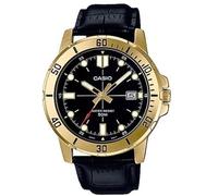 CASIO MTP-VD01GL-1EVUDF OROLOGIO UOMO PELLE NERO DORATO DATA 43mm SOTTOCOSTO