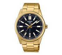 Casio MTP-VD02G-1EUDF Men's Gold-Tone Analog Watch - Black Dial