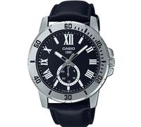Casio MTP-VD200L-1BUDF Men's Black Dial Leather Strap Watch