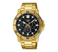 Casio MTP-VD300G-1EUDF Men's Gold-Tone Analog Watch - Black Dial