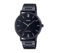 Casio MTP-VT01B-1BUDF Men's Analog Watch - Black Stainless Steel Band, Black Dial