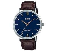 Casio MTP-VT01L-2BUDF Men's Watch - Blue Dial, Brown Leather Band