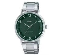 Casio MTP-VT03D-3BDF Men's Watch - Green Dial, Stainless Steel Band, 40mm