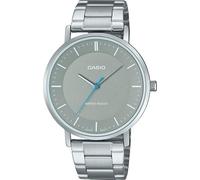Casio MTP-VT04D-8E Orologio analogico da uomo minimalista in acciaio inossidabile grigio con quadrante concavo a 3 lancette, Grigio