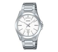 Casio MTP1370D-7A3V - Orologio analogico da uomo standard in acciaio inox, quadrante bianco, con data e giorno