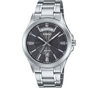 Casio MTP1381D-8AV - Orologio analogico da uomo, stile vintage, classico, in acciaio inossidabile, quadrante grigio, con data e giorno