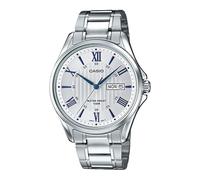 Casio MTP1384D-7A2V - Orologio analogico da uomo, stile vintage, classico, in acciaio inox, quadrante romano, con data, colore: argento