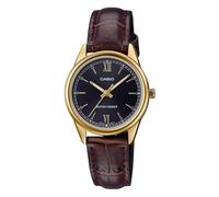 Casio Orologio analogico casual da donna Ltp, marrone/oro nero, cinturino