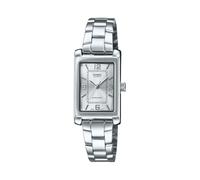 Casio Orologio da donna rettangolare standard classico in acciaio inossidabile quadrante