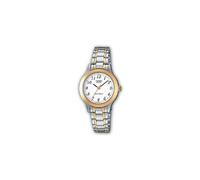 Casio - Orologio Da Polso Con Lancette, Quadrante Bianco Con Numeri Arabi, Vetro Minerale, Bracciale In Acciaio Bicolore Con Chiusura Di Sicurezza - L