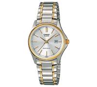 Casio Orologio da polso da donna al quarzo classico cinturino in acciaio inox grigio cassa in ottone display analogico bianco - LTP-1183G-7A