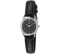 Casio Orologio da polso da donna al quarzo classico cinturino in pelle nero cassa in ottone display analogico nero - LTP-1094E-1A