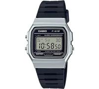 Casio Orologio da polso da unisex al quarzo casual bracciale e cassa in resina di colore nero display analogico nero - F-91WM-7A