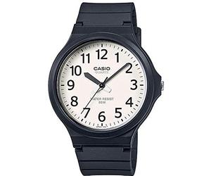 Casio Orologio da polso da uomo al quarzo casual bracciale e cassa in resin di colore black display analogico white - MW-240-7B