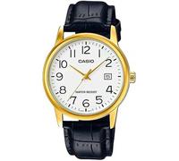 CASIO MTP-V002GL-7B2UDF OROLOGIO UOMO PELLE NERO DATA DORATO 38mm SOTTOCOSTO