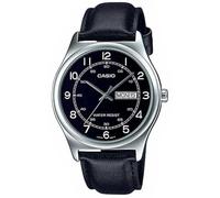 Casio MTP-V006L-1B2 Quadrante Nero Giorno/Data 30M Orologio Uomo 38mm Steel