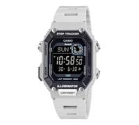 Casio Orologio da uomo, quadrante nero, cinturino bianco