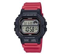 Casio Orologio da uomo - WS-1400H-3AVDF quadrante trasparente, Colore: rosso, Bracciale