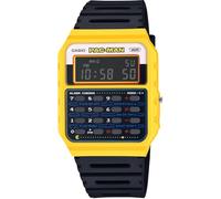 Casio Orologio digitale CA-53WPC-1B, funzione di calcolo a 8 cifre, modello di collaborazione PAC-MAN, cinturino in resina biomassa, unisex, giallo x nero, modello oltremare