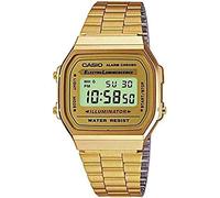 Casio Orologio digitale unisex con cinturino in acciaio inox A168WG-9WDF, oro, Bracciale