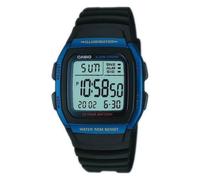 Casio, orologio digitale w-96h-2avdf con illumminatore, per uomini, cinghia di plastica e quadrante blu
