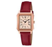 Casio Orologio Donna LTP-B190RGL-4BVER Cinturino Rosso | Quadrante Rosa Gold, Cassa Rettangolare