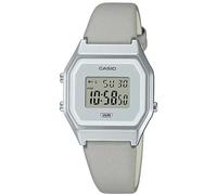 Casio Orologio Quarzo Donna, misura cassa 33.50mm con quadrante Grigio Digitale e cinturino Grigio in Cinturino in Pelle LA680WEL-8EF