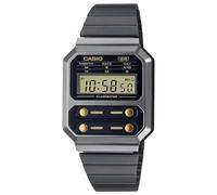 Casio Orologio Unisex 33mm Acciaio Grigio Scuro Digitale 1ATM - A100WEGG-1A2EF