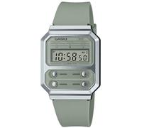Casio Orologio Quarzo Unisex, misura cassa 33.00mm con quadrante Verde Digitale e cinturino Verde in Plastic/Resin Bracelet A100WEF-3AEF