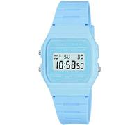 Casio Orologio Quarzo Unisex, misura cassa 37.00mm con quadrante LCD Digitale e cinturino Blu in Rubber Strap F-91WC-2AEF