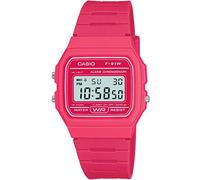 Casio Orologio Quarzo Unisex, misura cassa 37.00mm con quadrante LCD Digitale e cinturino Rosa in Rubber Strap F-91WC-4AEF