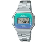 Casio Orologio Quarzo Unisex, misura cassa 37.00mm con quadrante Two tone Digitale e cinturino Argento in Cinturino in metallo A168WER-2AEF