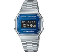 Casio Orologio Quarzo Unisex, misura cassa 38.60mm con quadrante Blu Digitale e cinturino Argento in Cinturino in metallo A168WEM-2BEF