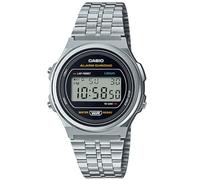 Casio Orologio Quarzo Unisex, misura cassa 39.00mm con quadrante Nero Digitale e cinturino Argento in Cinturino in metallo A171WE-1AEF