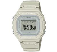 Casio Orologio Quarzo Unisex, misura cassa 44.40mm con quadrante Clear Digitale e cinturino Crema in Plastic/Resin Strap W-218HC-8AVEF