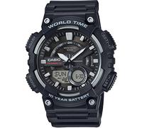 Casio Orologio Quarzo Uomo, misura cassa 47.00mm con quadrante Nero Analogico e Digitale e cinturino Nero in Rubber Strap AEQ-110W-1AVEF